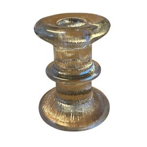 Textured Clear Glass Candle Holder